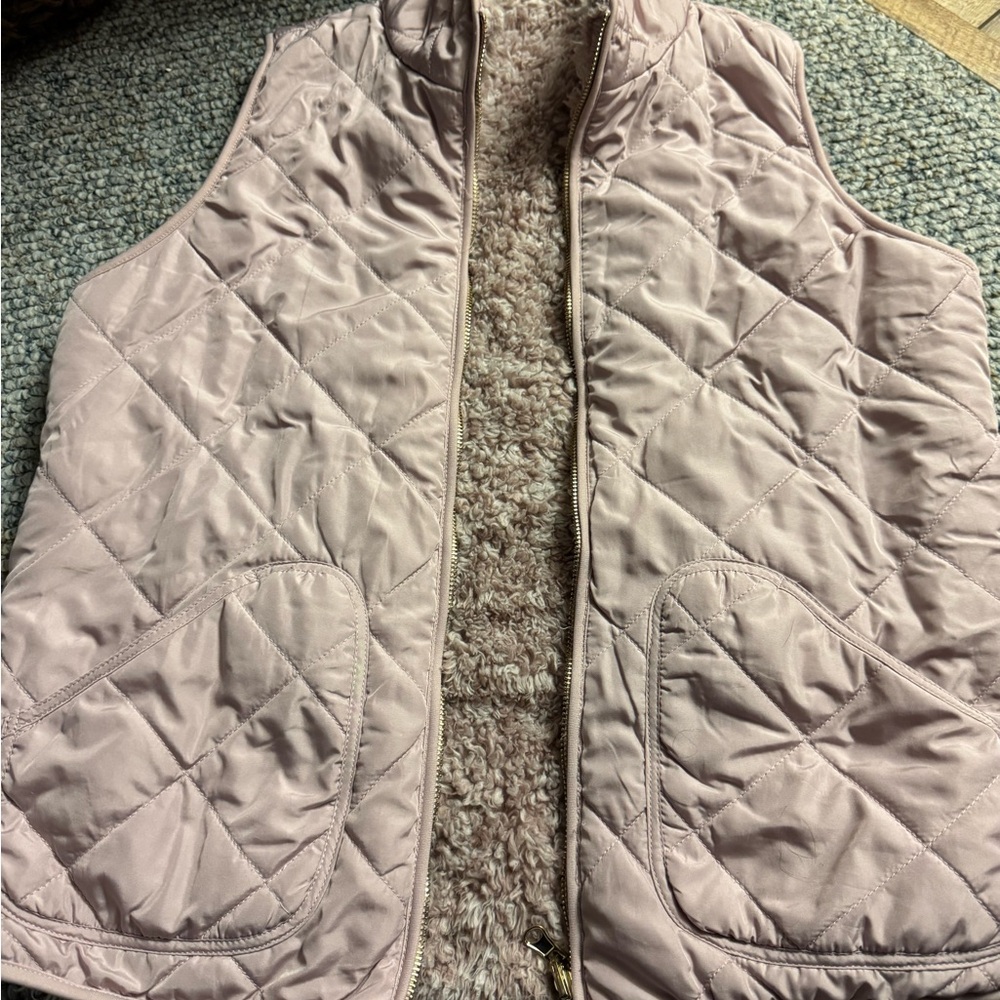 Quilted Pink Vest with Fleece Lining